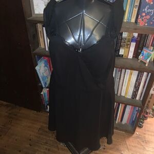 Lulu’s black Absolutely Unforgettable lace off the shoulder XL dress